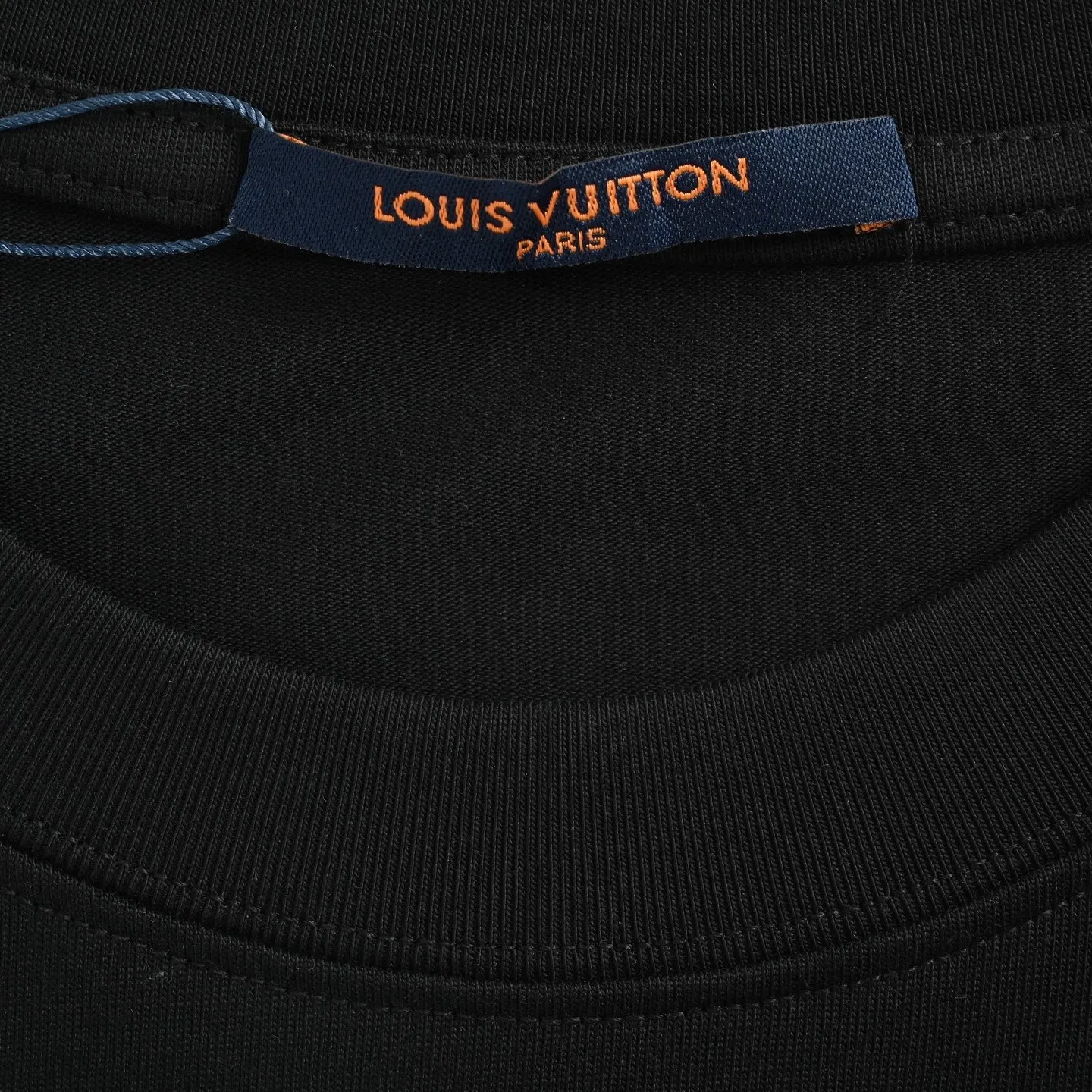Louis Vuitton/Louis Vuitton 26ss denim patch presbyopic letter embroidered short sleeves